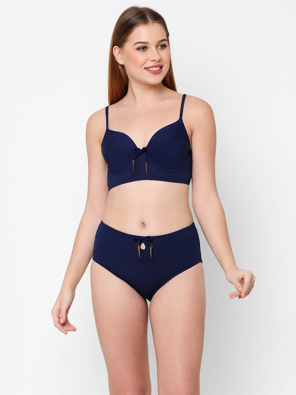 Esha Lal Swimwear dark blue two piece women's bikini set 