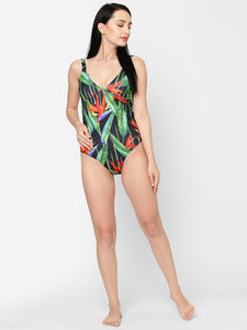 Esha Lal Swimwear one piece swimsuit in birds of paradise floral print