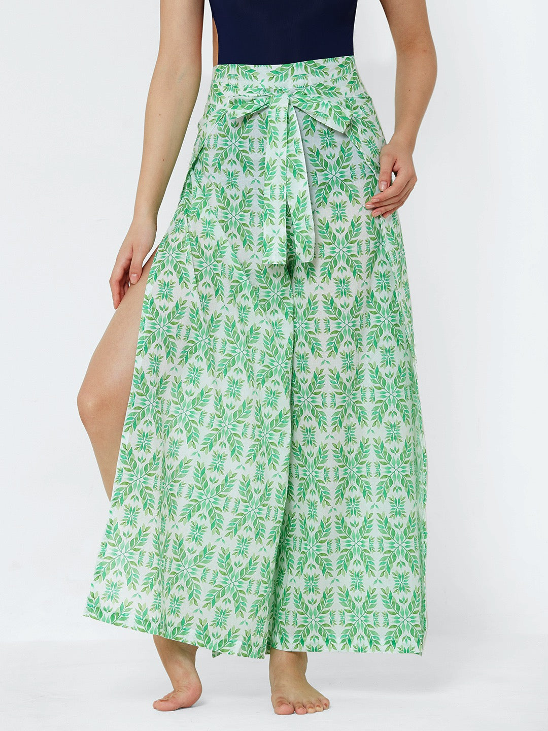 Esha Lal Resort wear organic cotton printed wrap pants online in India